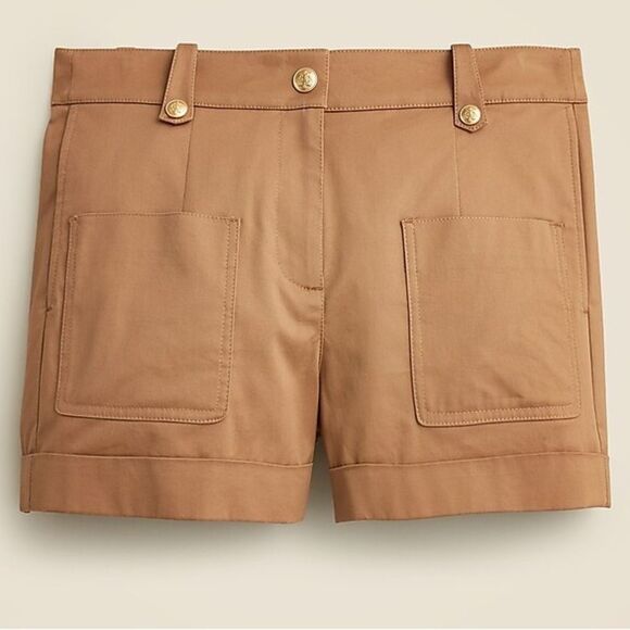 J Crew NWT Patch Pocket Suit Short Size 8 in Lightweight Chino in Camel - Picture 1 of 7